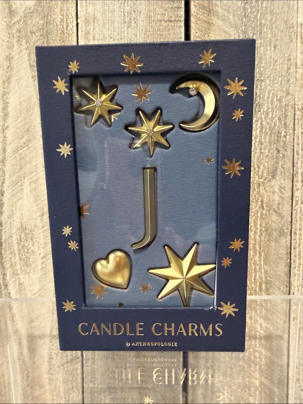 Anthropologie Gold Tone Initial J Candle Charms
